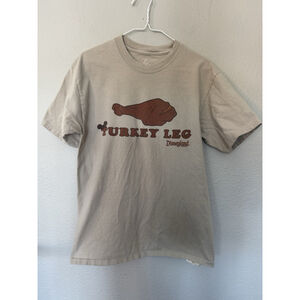 Disneyland Turkey Leg Men’s Top Shirt Classic Beige Crew Neck Short Sleeve MD